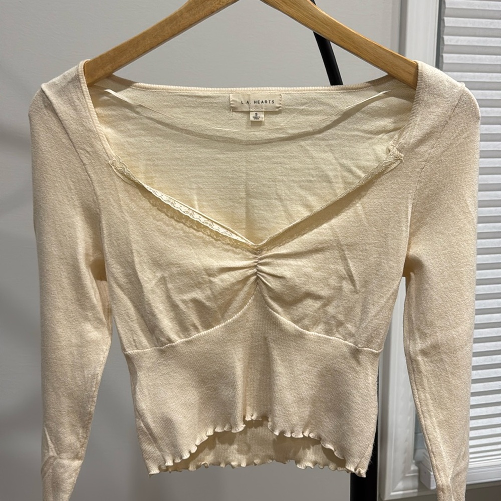 LA Hearts Lacey Day Sweater Top